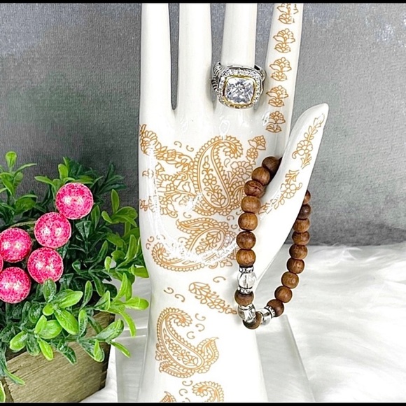 Sold 🌟🌟JEWELRY HOLDER Hand Decor Boho Display Tattooed jewelry display glass - Picture 9 of 12